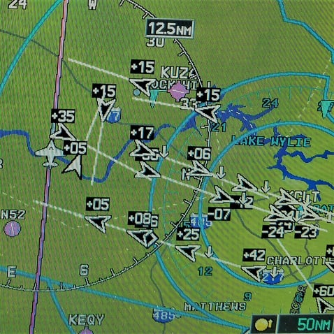 ADS-B Traffic with Active traffic targets as well